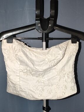 Reformation White Strapless Bustier Top